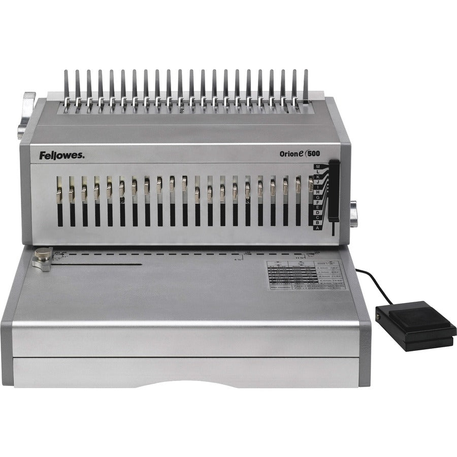 Fellowes Orion E 500 Electric Comb Binding Machine - 9.8" Height x 15.7" Width x 19.8" Depth - Silver