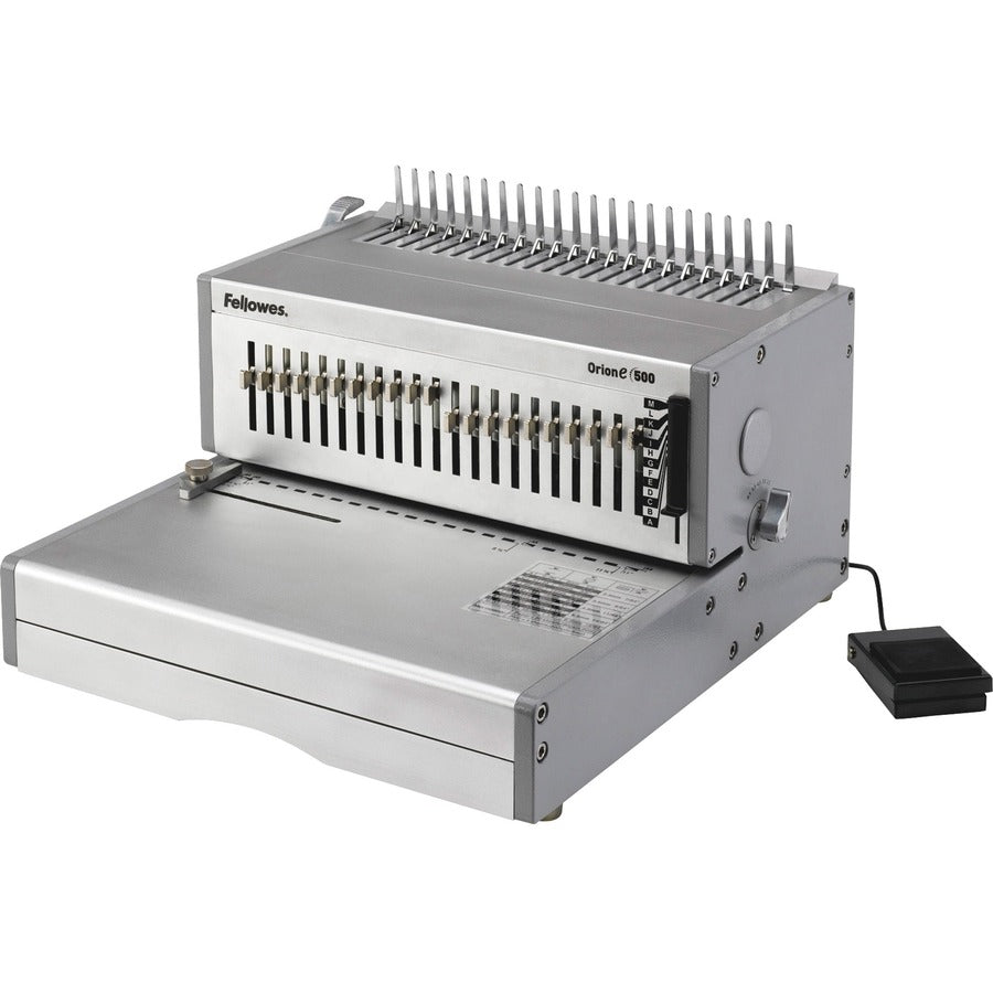 Fellowes Orion E 500 Electric Comb Binding Machine - 9.8" Height x 15.7" Width x 19.8" Depth - Silver