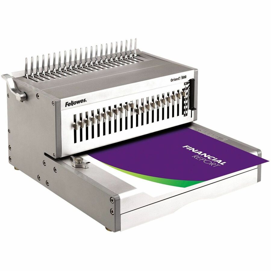 Fellowes Orion E 500 Electric Comb Binding Machine - 9.8" Height x 15.7" Width x 19.8" Depth - Silver