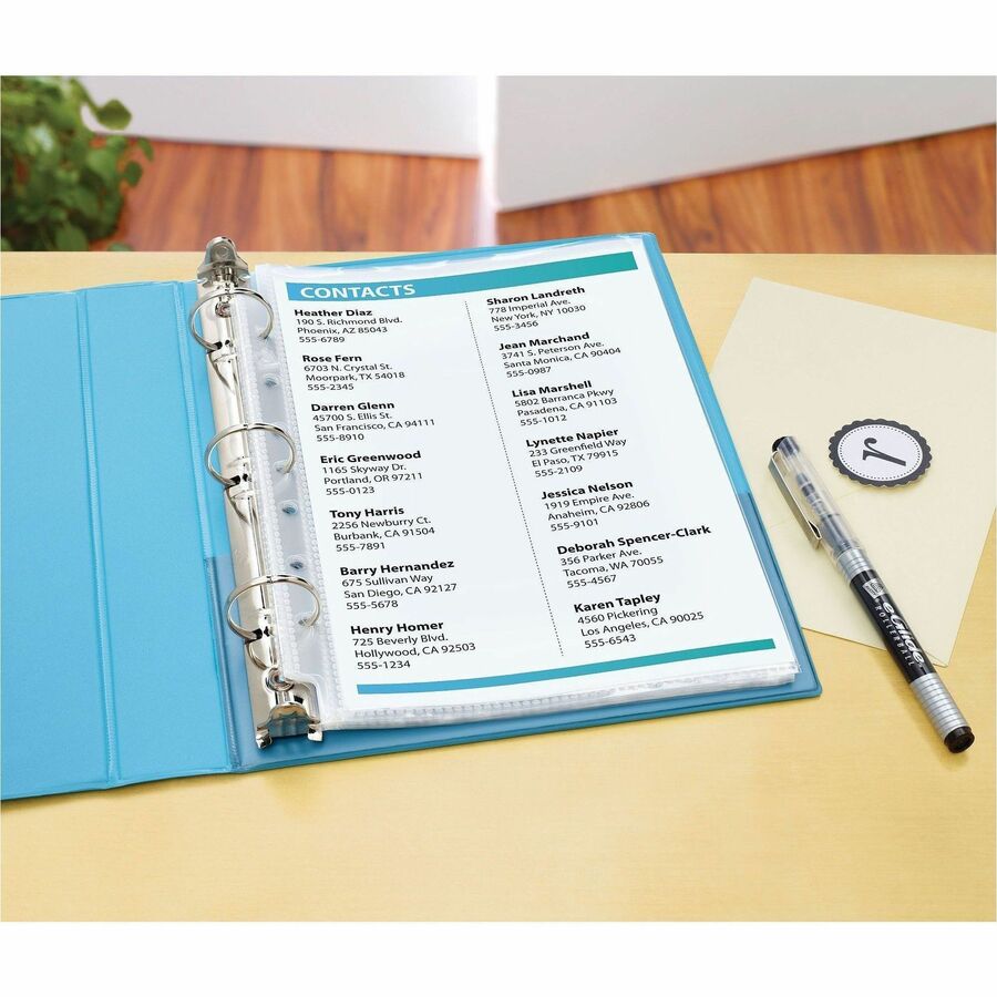 Avery® Mini Diamond Clear Heavyweight Sheet Protectors - 1 x Sheet Capacity - For 5 1/2" x 8 1/2" Sheet - 7 x Holes - 3 