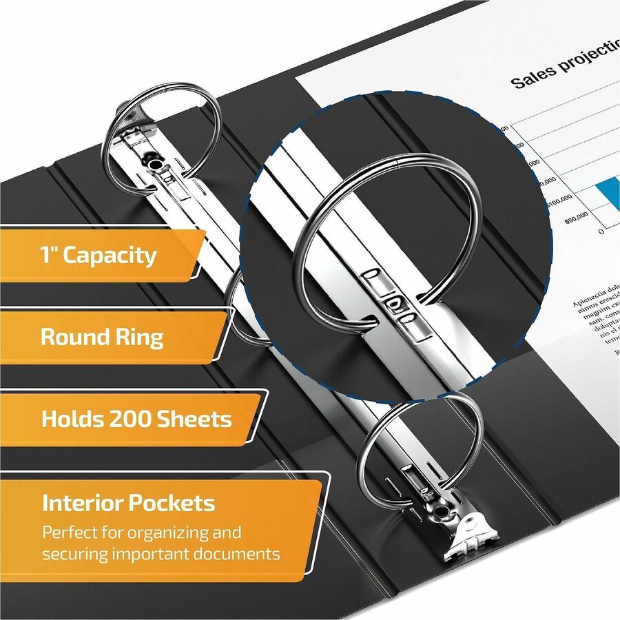 QuickFit 9500 Ring Binder - 1" Binder Capacity - Legal - 8 1/2" x 14" Sheet Size - 200 Sheet Capacity - 3 x 1" Ring - Fa