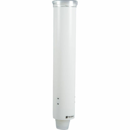 San Jamar Small Pull-type Water Cup Dispenser - 16" Tube - Pull Dispensing - Wall Mountable - Transparent White - Plasti