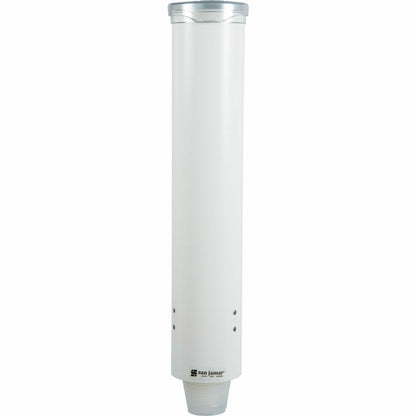San Jamar Small Pull-type Water Cup Dispenser - 16" Tube - Pull Dispensing - Wall Mountable - Transparent White - Plasti