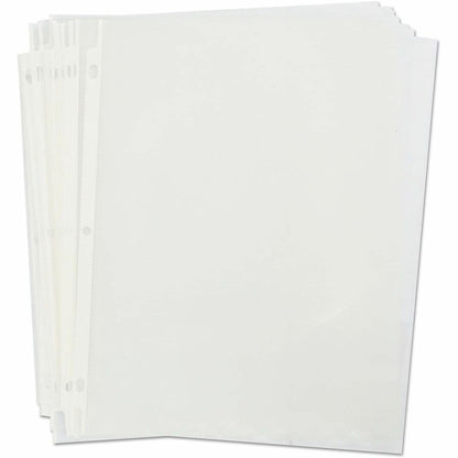 Universal Top-Load Poly Sheet Protector - 2 x Sheet Capacity - For Letter 8 1/2" x 11" Sheet - 3 x Holes - Ring Binder -