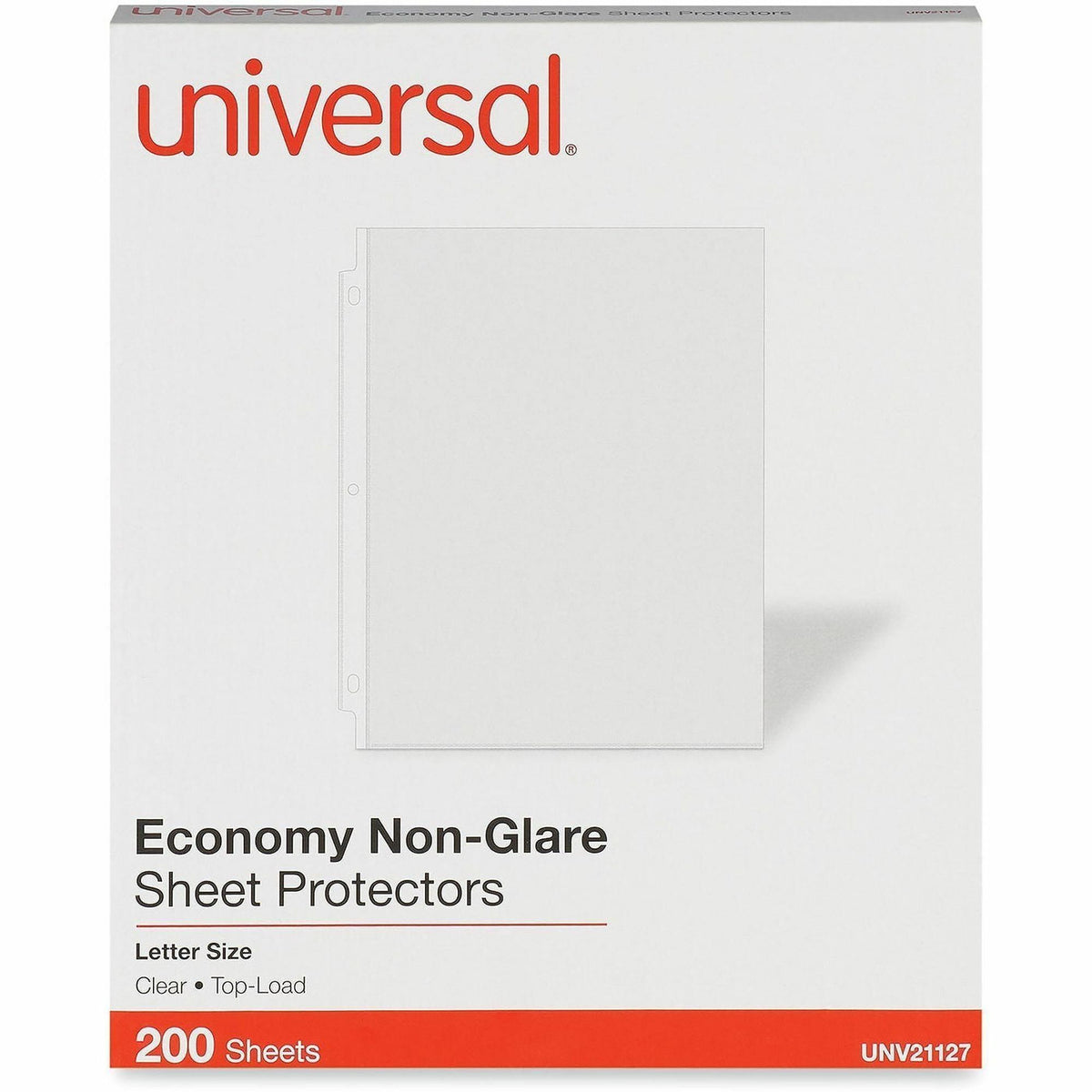Universal Top-Load Poly Sheet Protector - 2 x Sheet Capacity - For Letter 8 1/2" x 11" Sheet - 3 x Holes - Ring Binder -