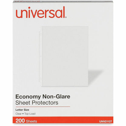 Universal Top-Load Poly Sheet Protector - 2 x Sheet Capacity - For Letter 8 1/2" x 11" Sheet - 3 x Holes - Ring Binder -