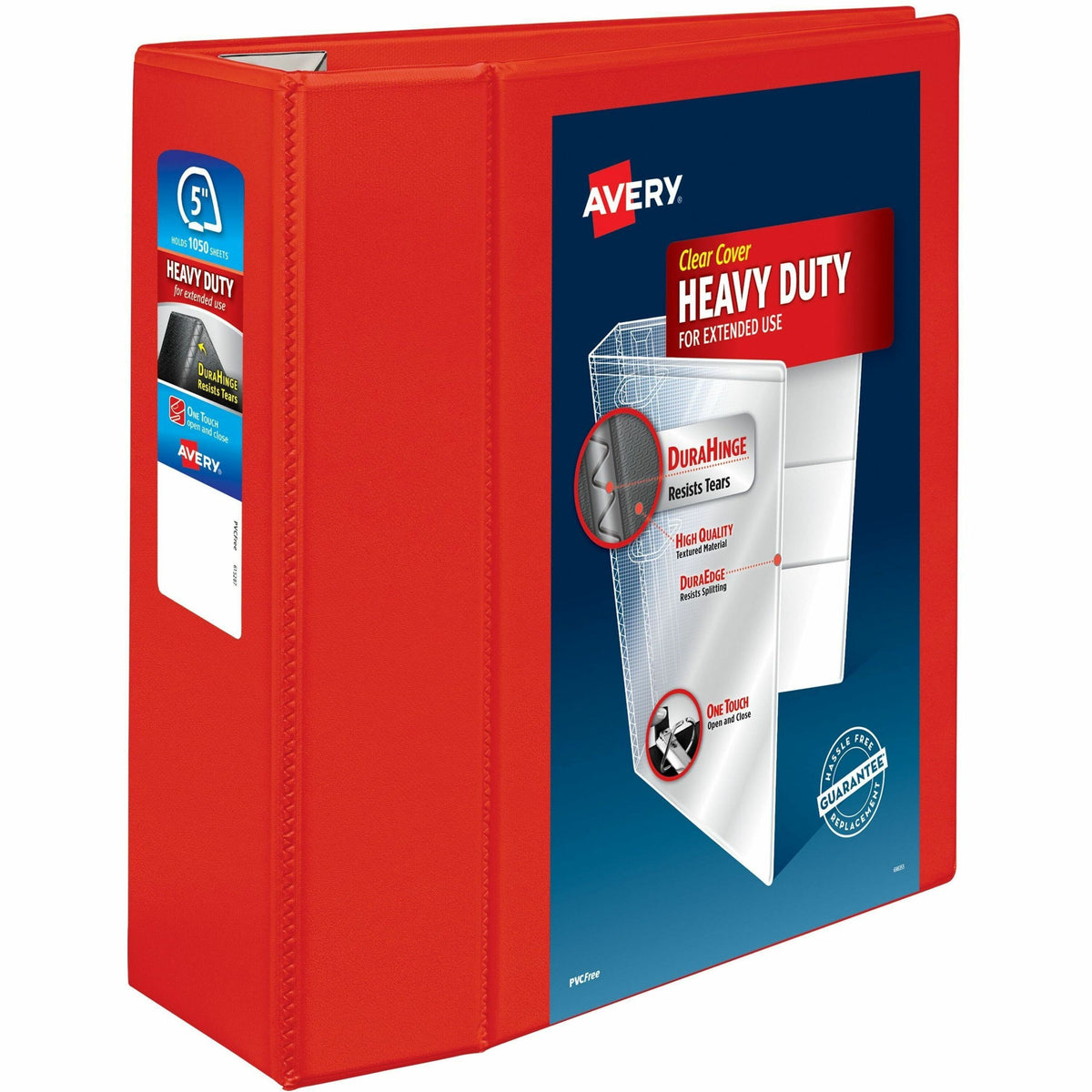 Avery® Heavy-Duty View Binders with One Touch EZD Rings - 5" Binder Capacity - Letter - 8 1/2" x 11" Sheet Size - 1050 S