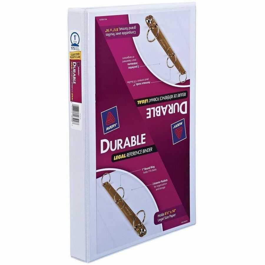 Avery Legal Sized View Binder - 1" Binder Capacity - Legal - 8 1/2" x 14" Sheet Size - 175 Sheet Capacity - 3 x 1" Ring 
