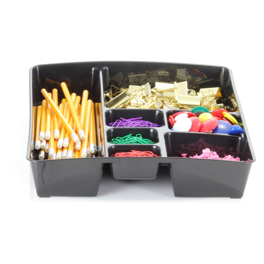 Officemate Deep Desk Drawer Tray - 7 Compartment(s) - 2.25" Height x 11.50" Width x 15.12" Length - Black - 1 Each