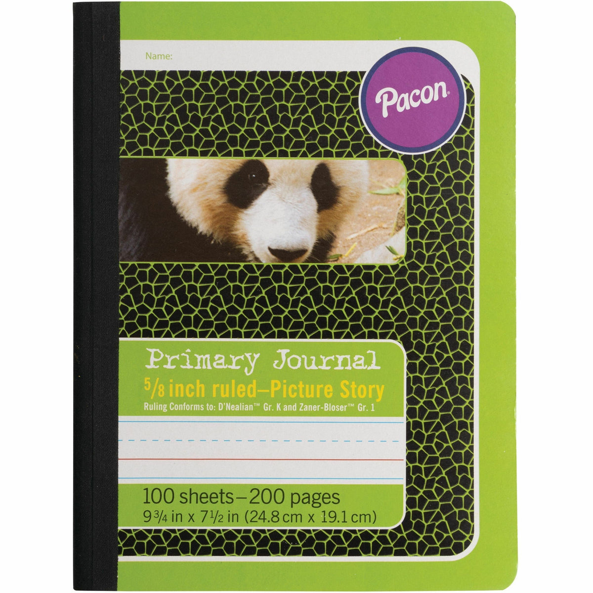 Pacon Primary Journal Composition Books - 100 Sheets - 0.63" Ruled - 4.50" Picture Story Space - 7 1/2" x 9 3/4" Sheet S
