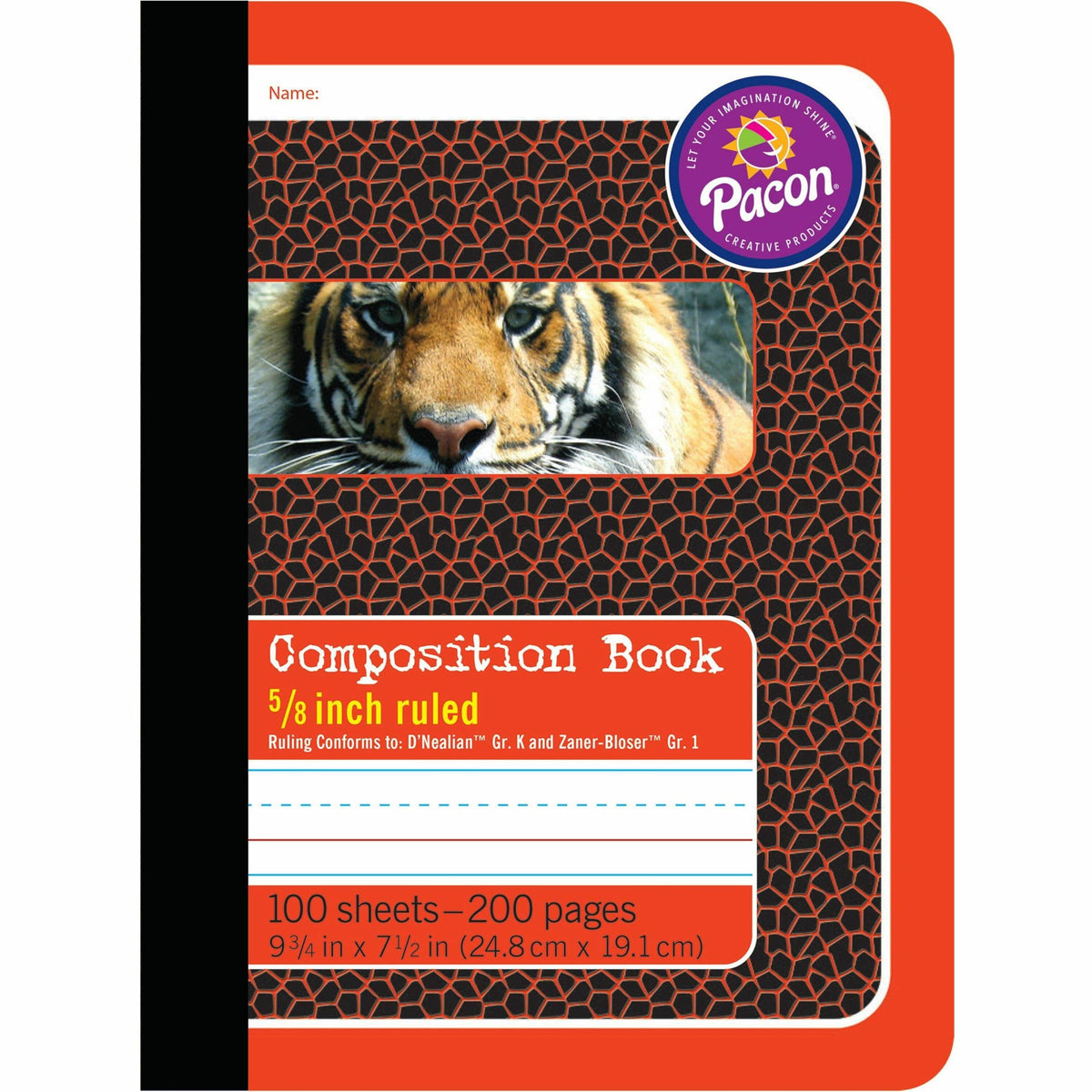 Pacon Primary Journal Dotted Midline Comp Book - 100 Sheets - 0.63" Ruled - 7 1/2" x 9 3/4" Sheet Size - White Paper - R