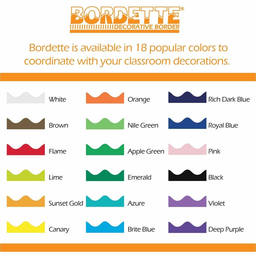 Bordette Decorative Border - Fade Resistant - 2.25" Width x 600" Length - Lime - 1 Roll