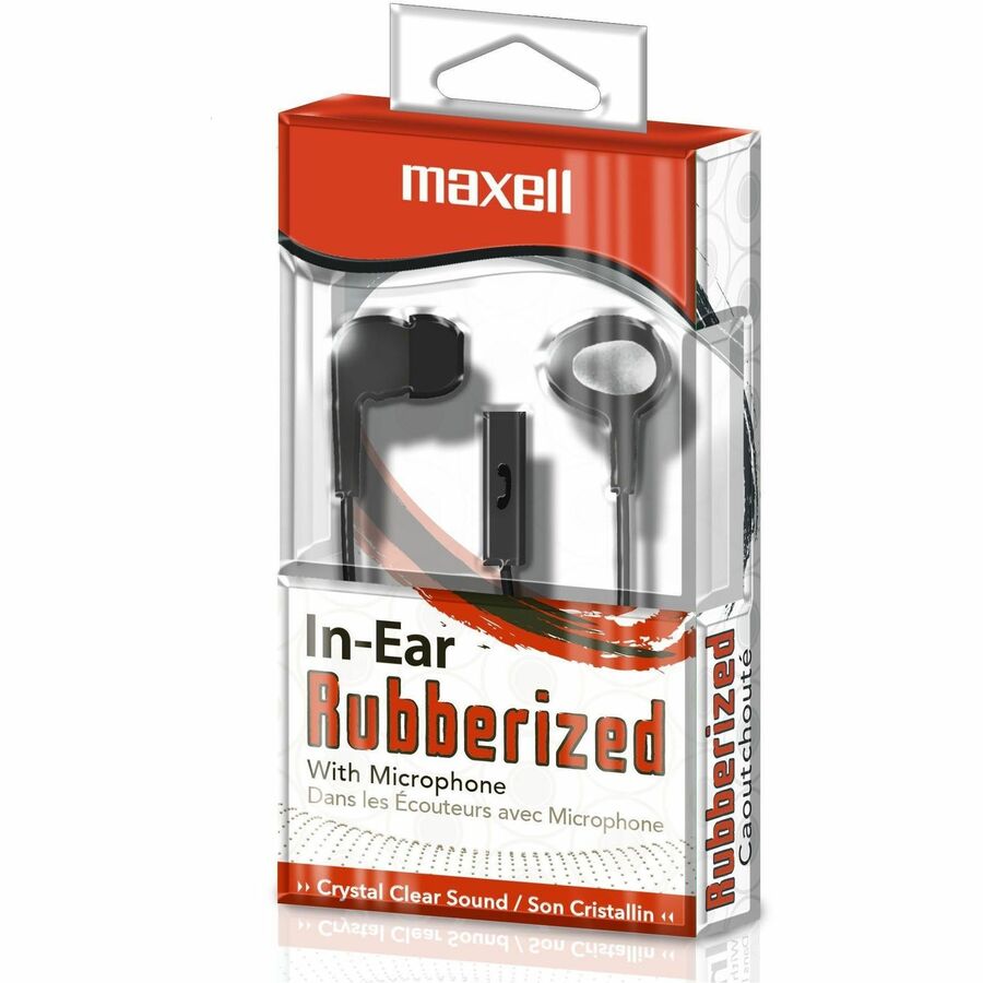 Maxell In-Ear Earbuds with Microphone and Remote - Stereo - Mini-phone (3.5mm) - Wired - 16 Ohm - 20 Hz to 20 kHz - Earb