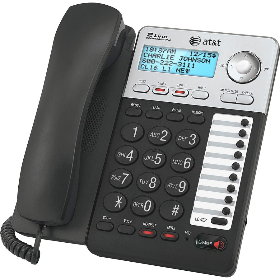 AT&T ML17929 Standard Phone - Silver - 2 x Phone Line - Speakerphone - Backlight
