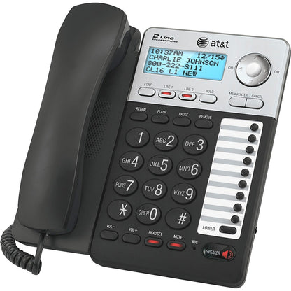 AT&T ML17929 Standard Phone - Silver - 2 x Phone Line - Speakerphone - Backlight