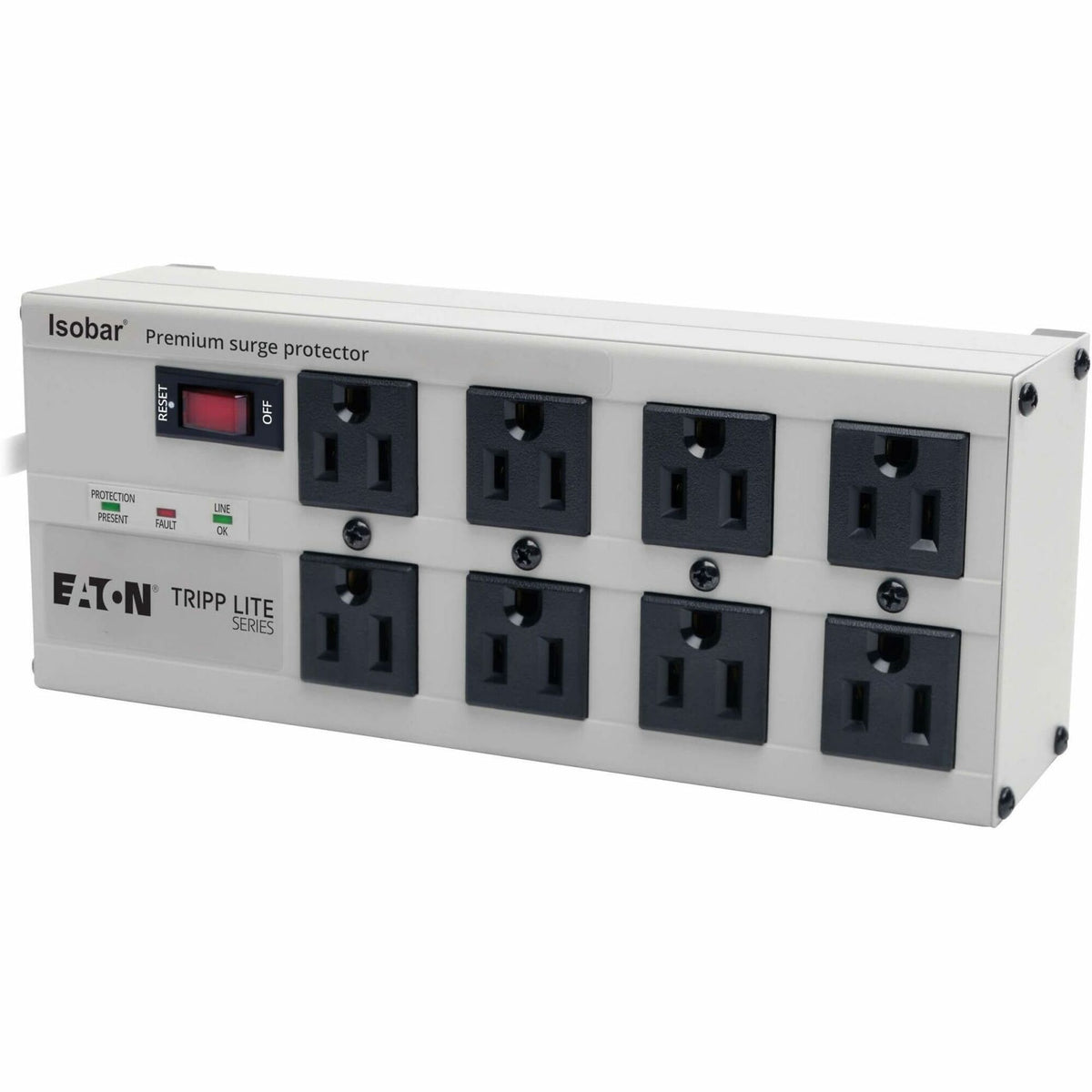 Tripp Lite series 8-outlet Premium Surge Suppressor - Light Gray - NEMA 5-15P - 8 x NEMA 5-15R - 1440 VA - 3840 J - 120 