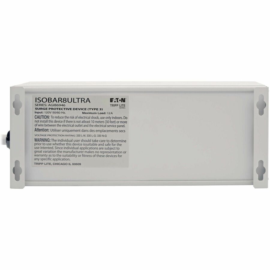 Tripp Lite series 8-outlet Premium Surge Suppressor - Light Gray - NEMA 5-15P - 8 x NEMA 5-15R - 1440 VA - 3840 J - 120 
