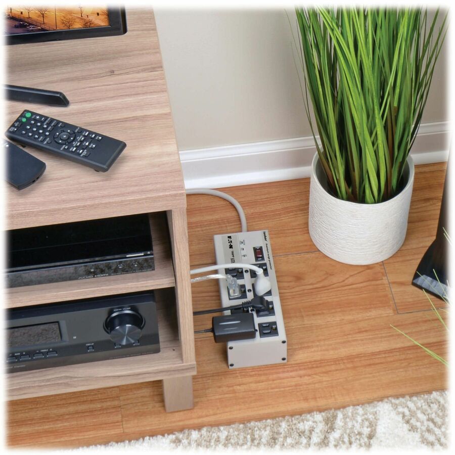 Tripp Lite series 8-outlet Premium Surge Suppressor - Light Gray - NEMA 5-15P - 8 x NEMA 5-15R - 1440 VA - 3840 J - 120 
