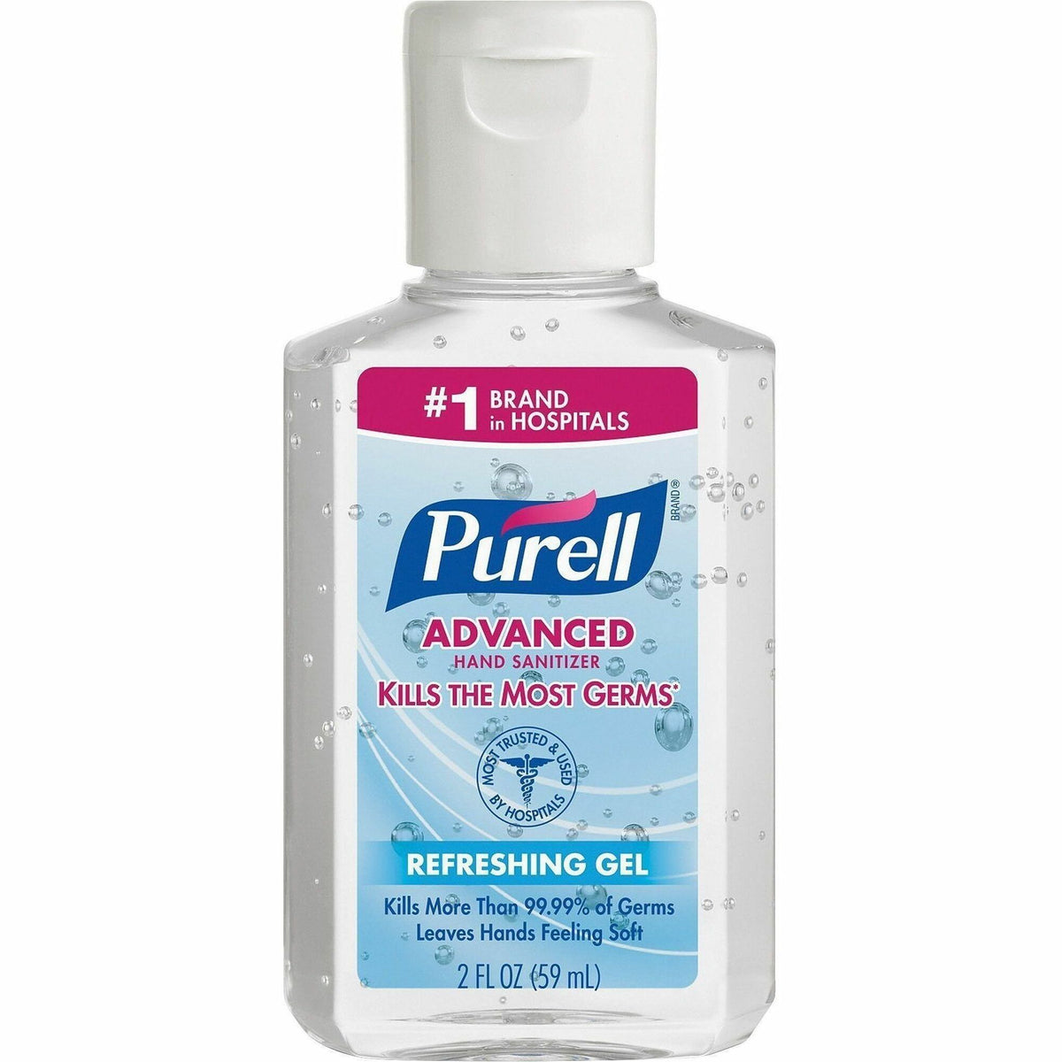 PURELL® Advanced Hand Sanitizer Gel - Clean Scent - 2 fl oz - Flip Top Bottle Dispenser - Kill Germs - Hand, Hospital, S