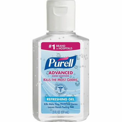 PURELL® Advanced Hand Sanitizer Gel - Clean Scent - 2 fl oz - Flip Top Bottle Dispenser - Kill Germs - Hand, Hospital, S