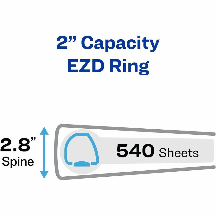 Avery® Heavy-Duty Framed View 3-Ring Binder - 2" Binder Capacity - Letter - 8 1/2" x 11" Sheet Size - 540 Sheet Capacity