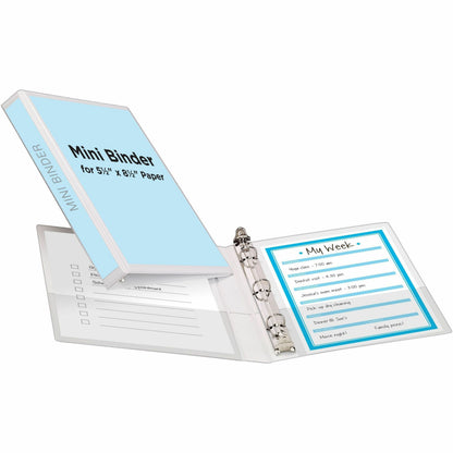 Avery® Mini View Binder, 0.5" Round Rings, White Binder (27726) - 1/2" Binder Capacity - Statement - 5 1/2" x 8 1/2" She