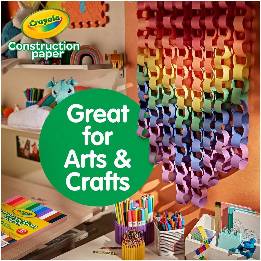 Crayola Construction Paper - Craft Project, School Project, Art - 1.60" Height x 9" Width x 12" Length - Assorted - 1 Pa