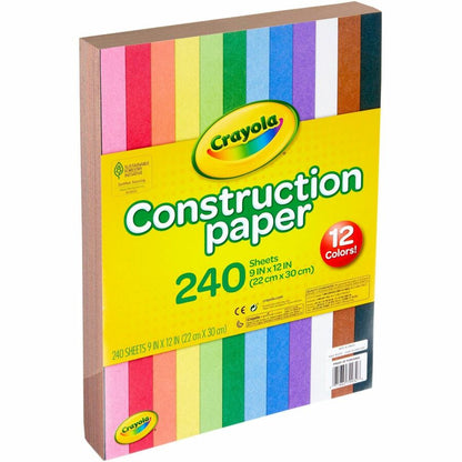 Crayola Construction Paper - Craft Project, School Project, Art - 1.60" Height x 9" Width x 12" Length - Assorted - 1 Pa