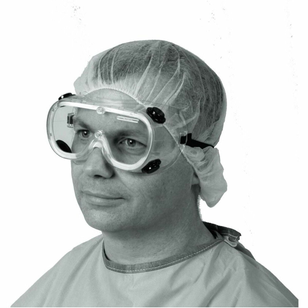 Medline Standard Fluid-Protection Lab Goggles - Recommended for: Eye, Laboratory - Large - Fluid Protection - Elastic - 