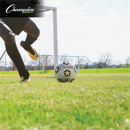 Champion Sports Rubber Soccer Ball Size 5 - 8.75" - Size 5 - Rubber, Nylon - Black, White, Red - 1  Each