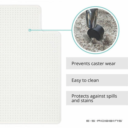 ES ROBBINS EverLife Chair Mat with Lip - Pile Carpet - 53" Length x 45" Width x 0.100" Thickness - Lip Size 12" Length x