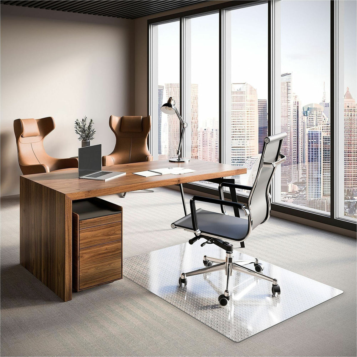 ES ROBBINS EverLife Rectangular Chair Mat - Pile Carpet - 60" Length x 46" Width x 0.250" Thickness - Rectangular - Viny