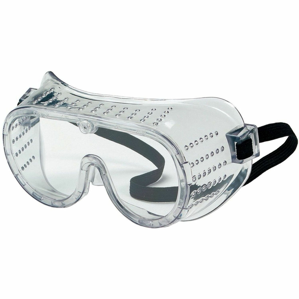Crews Economy Safety Goggles - Flying Particle, Impact, Debris, Ultraviolet Protection - Polyvinyl Chloride (PVC) - Clea
