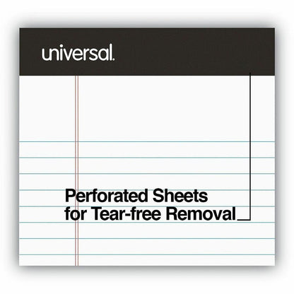 Universal Notepad - 1 Subject(s) - 50 Sheets - Printed - Tape Bound - Narrow Ruled Front Ruling - Ruled Red Margin - Jun