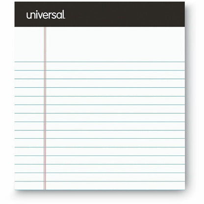 Universal Notepad - 1 Subject(s) - 50 Sheets - Printed - Tape Bound - Narrow Ruled Front Ruling - Ruled Red Margin - Jun