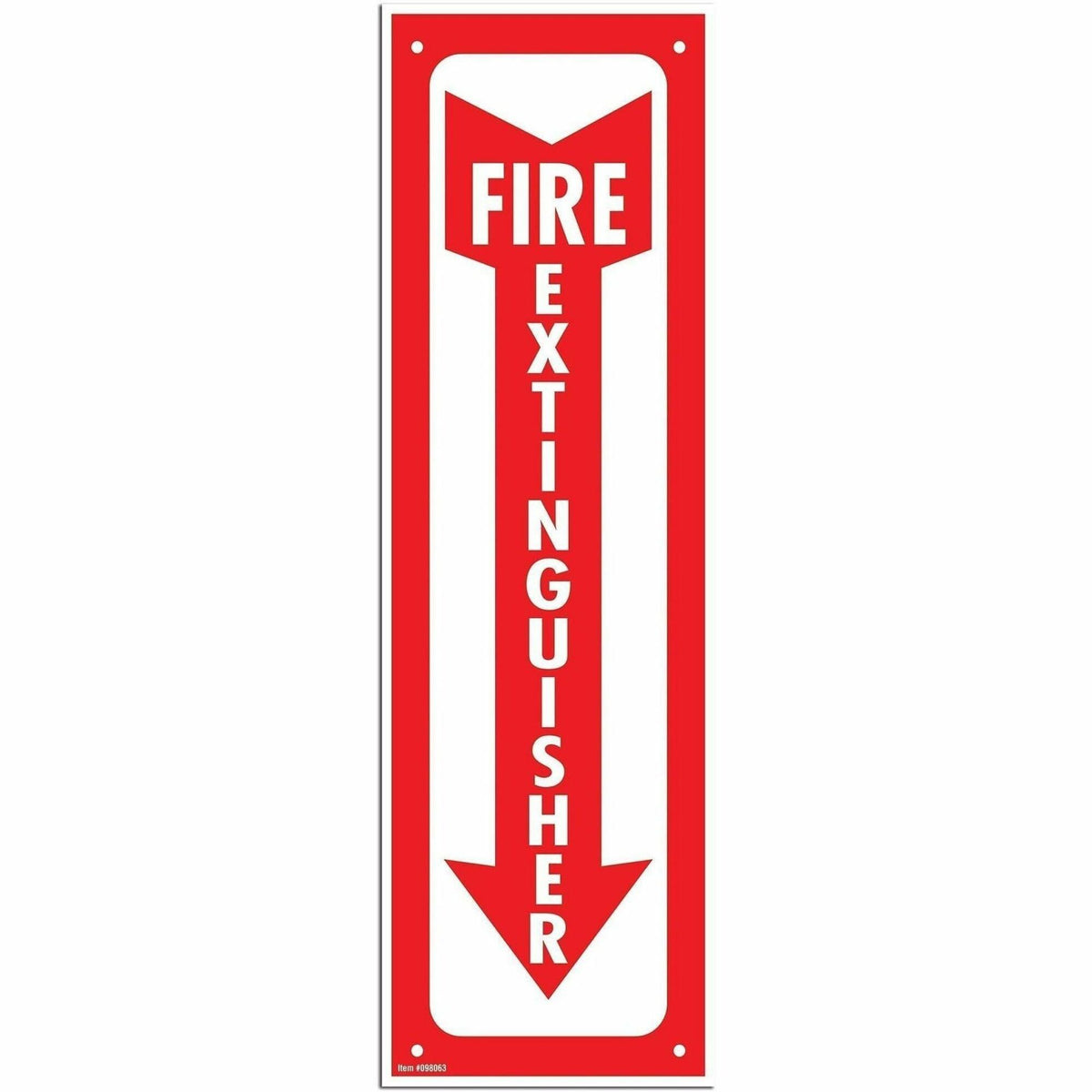 COSCO Fire Extinguisher Sign - Glow in The Dark Design - Print/Message "Fire Extinguisher" - 4" Width x 13" Height - Rec