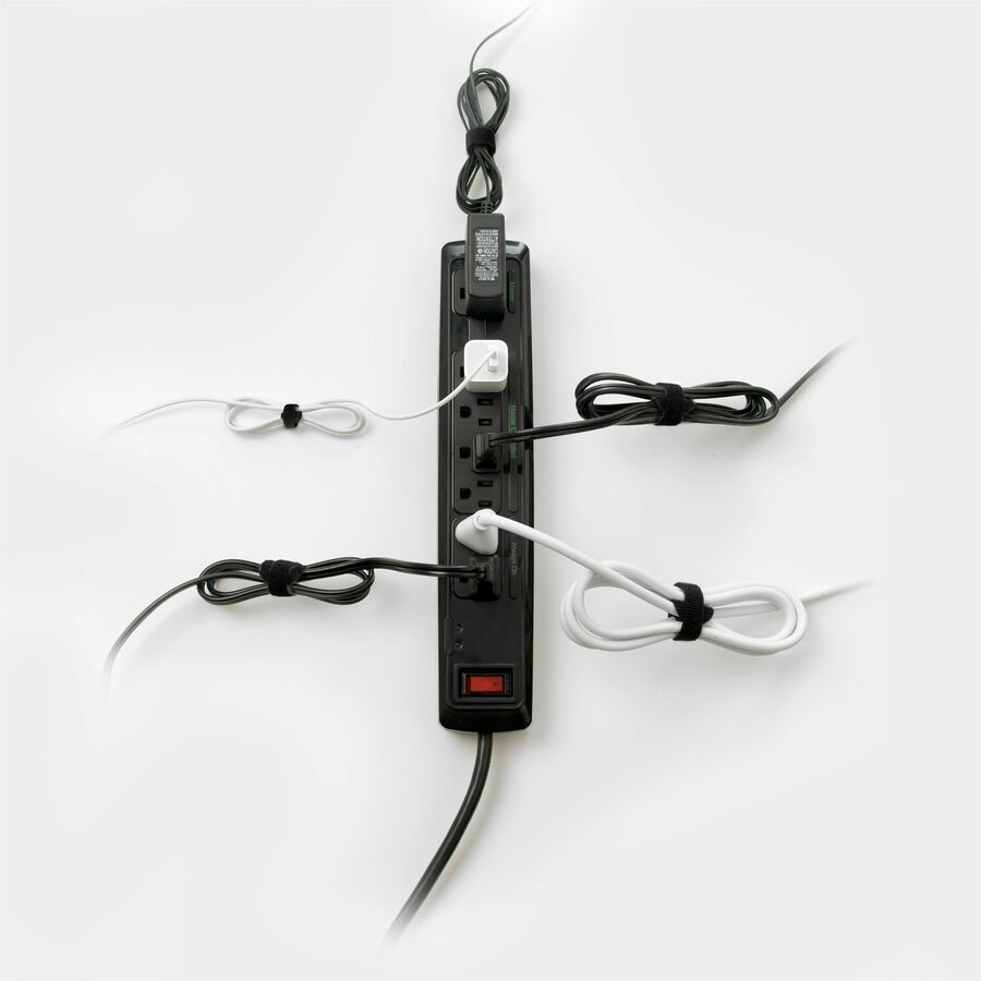 VELCRO® ONE-WRAP Ties 8in x 1/4in Ties Black 25 ct - Tie - Black - 40 lb Loop Tensile - 8" Length - 25 / Pack