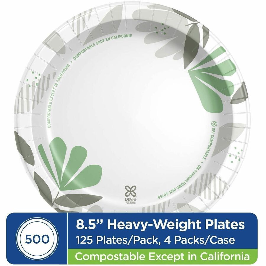 Dixie Ultra® Pathways 8-1/2" Heavyweight Paper Plates by GP Pro - Serving - Pathways - Microwave Safe - 8.5" Diameter - 
