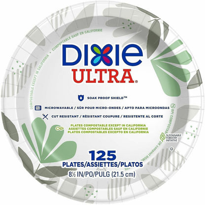 Dixie Ultra® Pathways 8-1/2" Heavyweight Paper Plates by GP Pro - Serving - Pathways - Microwave Safe - 8.5" Diameter - 
