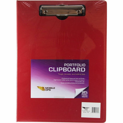 Mobile OPS Portfolio Clipboard Vertical RED (61632) - 0.50" Clip Capacity - Top Opening - 8 1/2" x 11" Sheet Size - Red 
