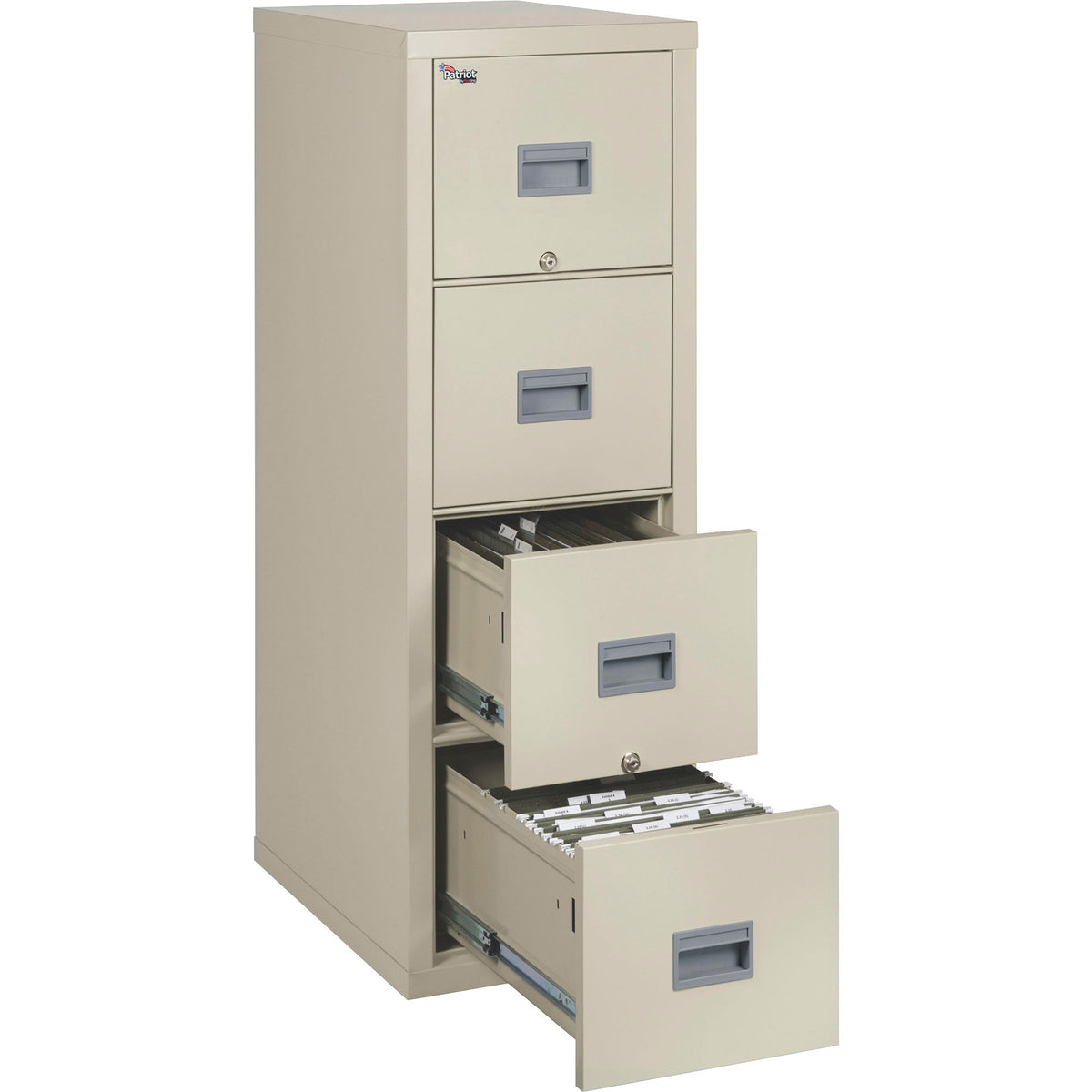 FireKing Patriot Series 4-Drawer Vertical Files - 17.7" Width x 25" Depth x 52.8" Height - 4 x Drawer(s) for File - Lega