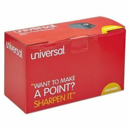 Universal Electric Pencil Sharpener - Desktop - AC Supply Powered - 4" Height x 3.1" Width x 5.8" Depth - Black - 1 Each