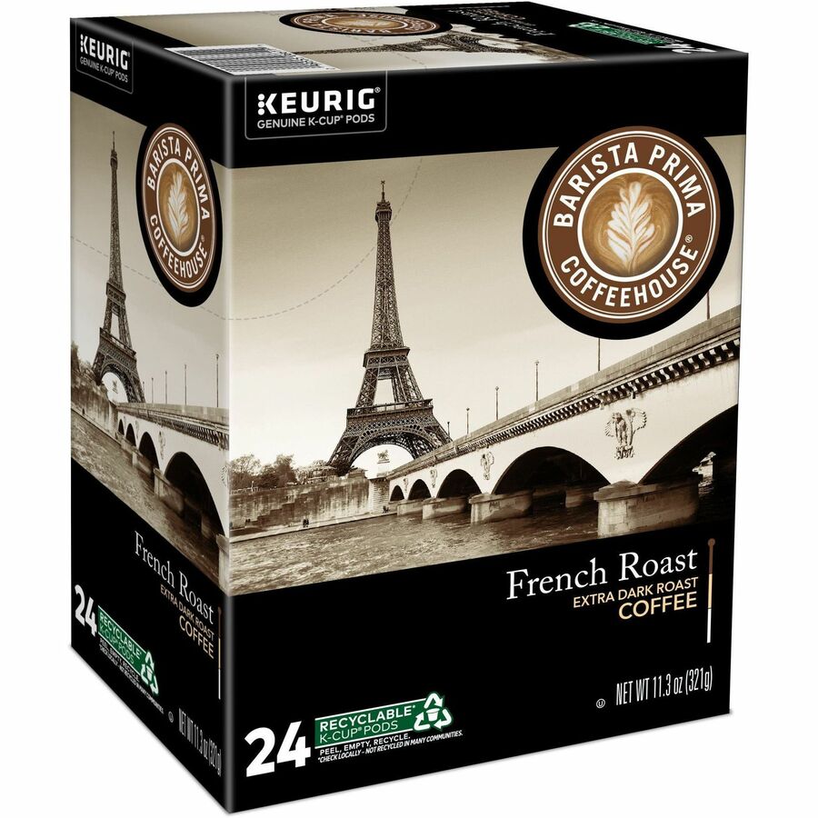 Barista Prima Coffeehouse® K-Cup French Roast Coffee - Compatible with Keurig Brewer - Regular - French - K-Cup - French