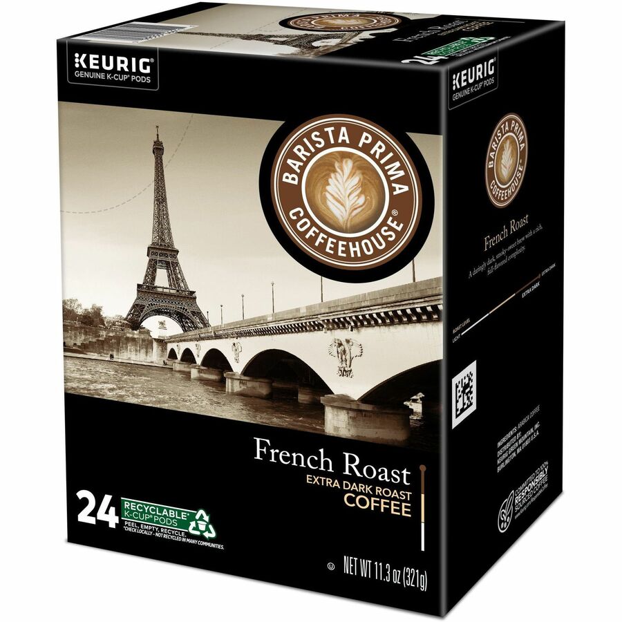 Barista Prima Coffeehouse® K-Cup French Roast Coffee - Compatible with Keurig Brewer - Regular - French - K-Cup - French