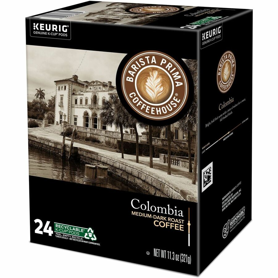 Barista Prima Coffeehouse® K-Cup Colombia Coffee - Compatible with Keurig Brewer - Regular - Bold - K-Cup - Kosher - 24 
