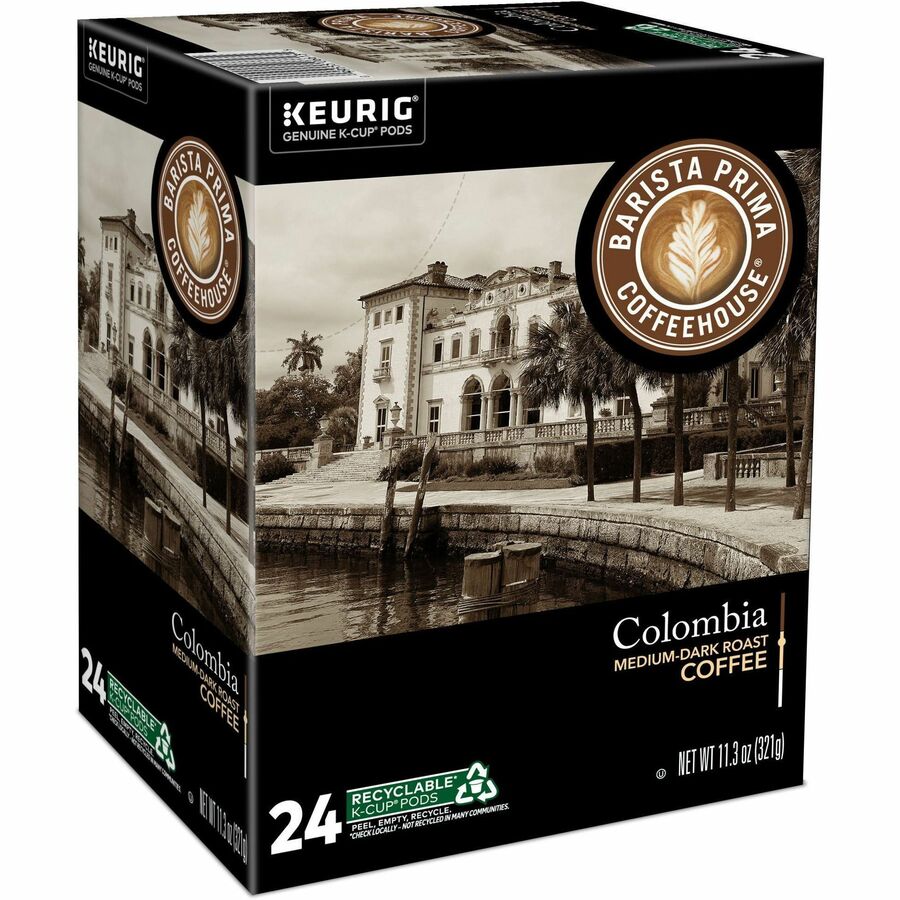 Barista Prima Coffeehouse® K-Cup Colombia Coffee - Compatible with Keurig Brewer - Regular - Bold - K-Cup - Kosher - 24 