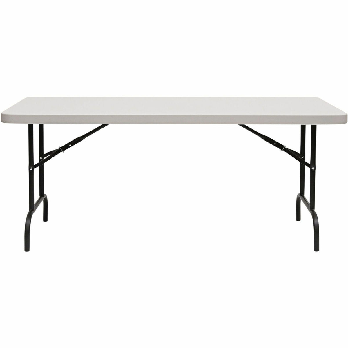 Iceberg Commercial Folding Table - Powder Coated Round Tube Leg, Gray Base - Contemporary Style - 4 Legs - 1000 lb Capac