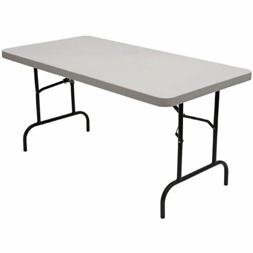 Iceberg Commercial Folding Table - Powder Coated Round Tube Leg, Gray Base - Contemporary Style - 4 Legs - 1000 lb Capac
