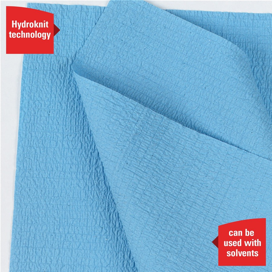 Wypall General Clean X60 Multi-Task Cleaning Cloths - For Face, Hand - 12.20" Length x 19.60" Width - Blue - 100/Roll - 