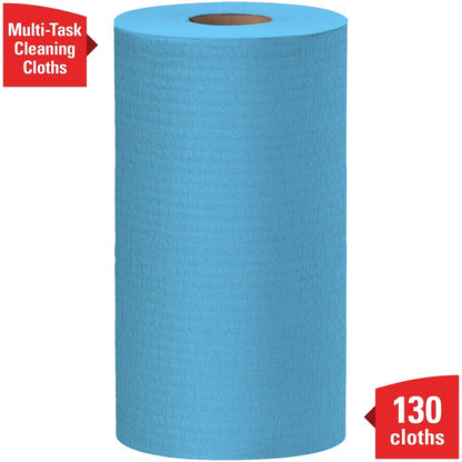 Wypall General Clean X60 Multi-Task Cleaning Cloths - For Face, Hand - 12.20" Length x 19.60" Width - Blue - 100/Roll - 